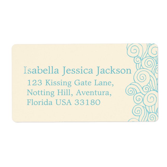 Étiquette Etoile de mer & tourbillons crème mariage retour r (Devant)