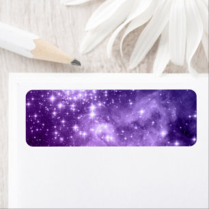 Étiquette Étoiles de magie violette Art numérique céleste