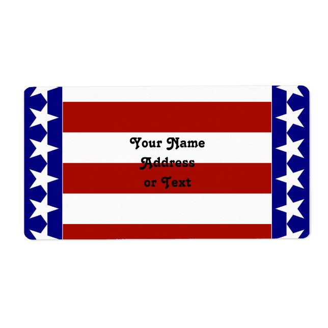 Étiquette Étoiles et bandes de rouge blanc et bleu (Devant)