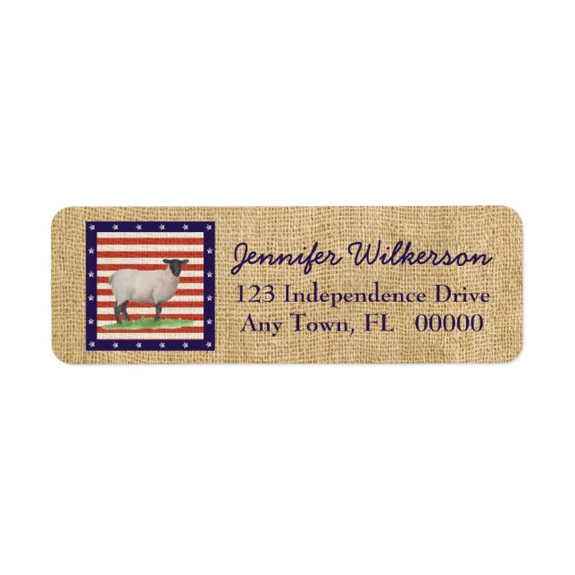 Étiquette Étoiles et rayures Moutons (Devant)