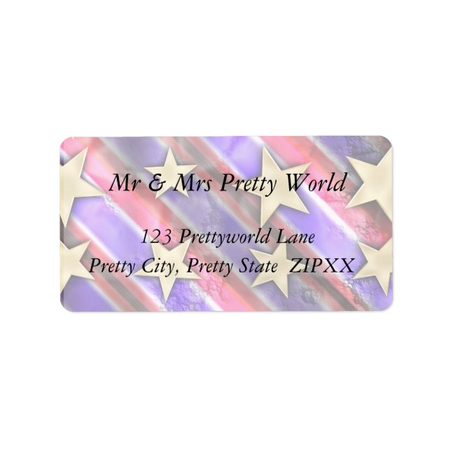 Étiquette Étoiles Et Traces De Drapeau (Devant)