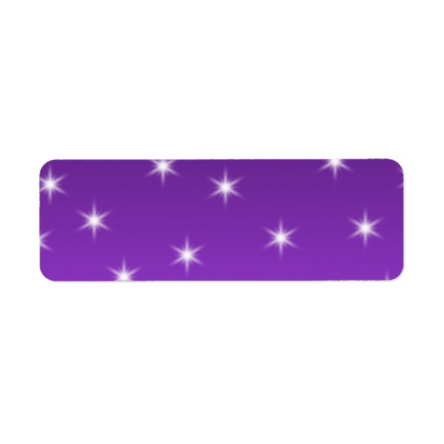 Étiquette Etoiles violettes et blanches, Motif. (Devant)