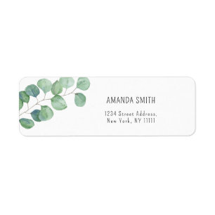 Étiquette Eucalyptus aquarelle