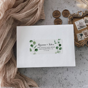 Étiquette Eucalyptus Calligraphie Mariage RSVP Adresse