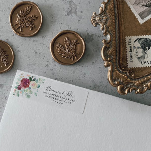 Étiquette Eucalyptus contemporain Floral Adresse de retour