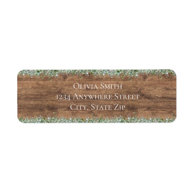 Étiquette Eucalyptus Dusty Rose Address Labels | Greenery (Devant)
