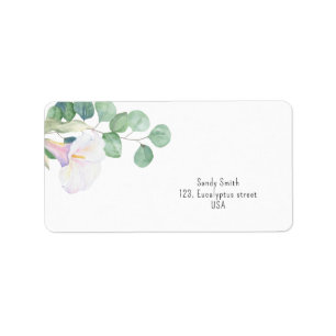 Étiquette Eucalyptus et fleur de calla - douche nuptiale