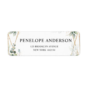 Étiquette Eucalyptus Greenery Botanical Geometric Wedding La