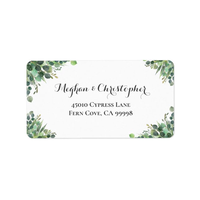 Étiquette Eucalyptus Greenery Wedding RSVP Return Adresse (Devant)