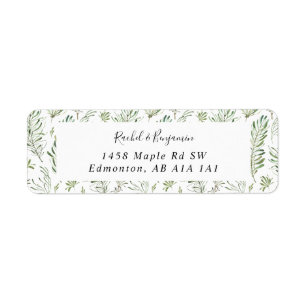 Étiquette Eucalyptus Script Mariage Boho Chic Green