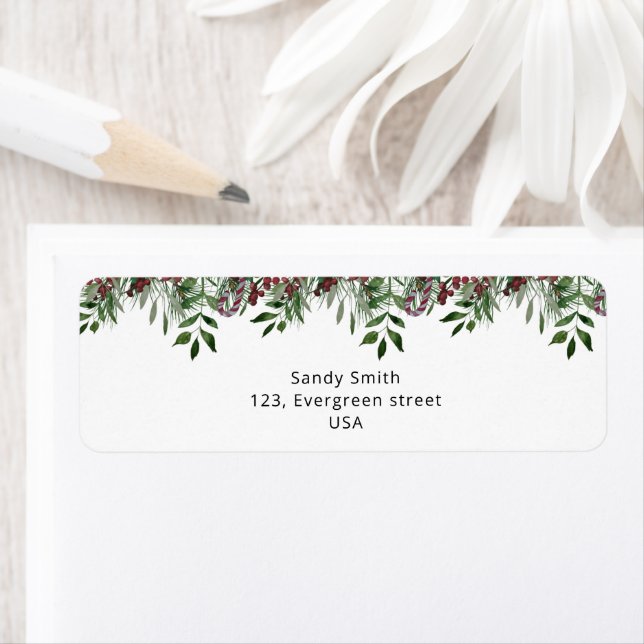 Étiquette Evergreen Noël  (En situation)