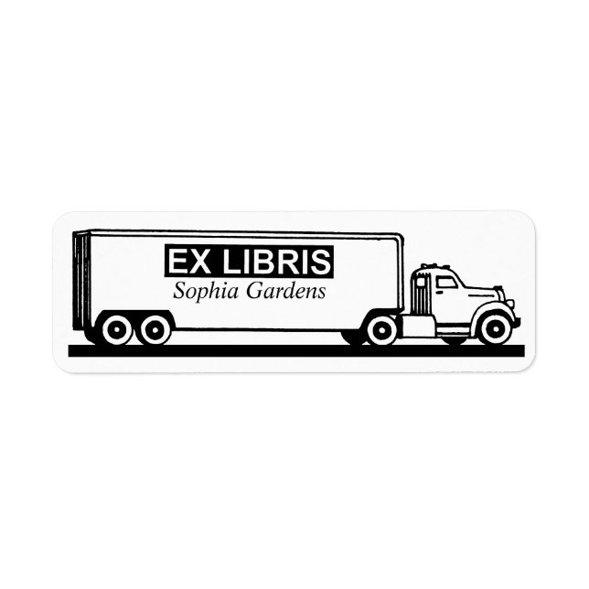 Étiquette Ex Libris - Camion (Devant)