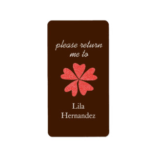 Étiquette Ex-libris chocolat & rouge