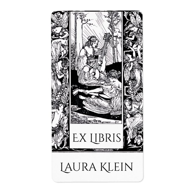 Étiquette Ex Libris de style vintage  (Devant)