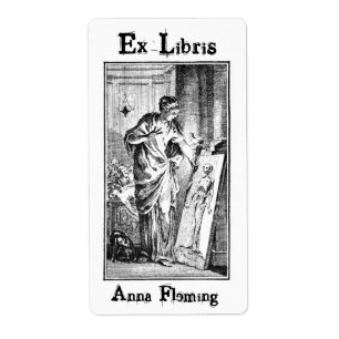 Étiquette Ex Libris Peinture Dame