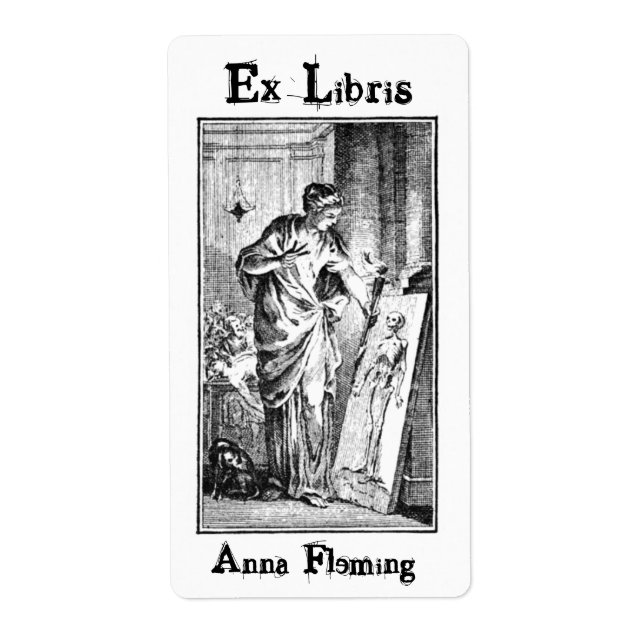 Étiquette Ex Libris Peinture Dame (Devant)