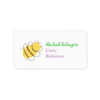 Étiquette Ex-libris personnalisé petite par abeille