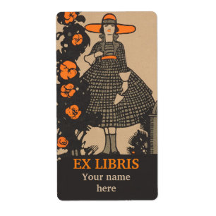 Étiquette Ex-libris vintage d'annonce de catalogue de jardin