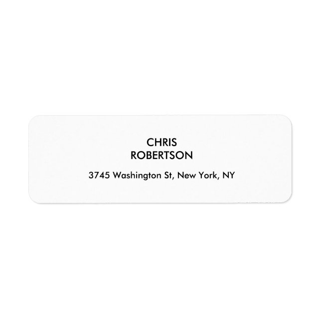 Étiquette Exclusive spéciale Noir et Blanc Moderne Plain (Devant)