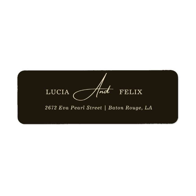 Étiquette Exemple de typographie verte foncée Adresse de ret (Devant)