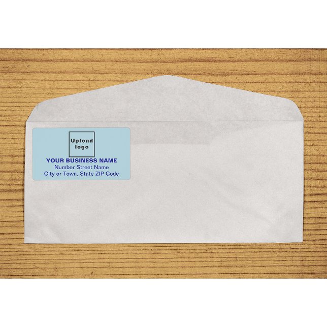 Étiquette Expédition Commerciale Monochrome Bleue Alignée au (Monochrome blue business shipping label on envelope)
