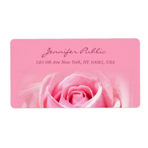 Étiquette Expédition simple florale d'aquarelle de rose