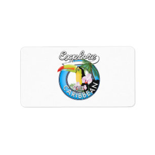 Étiquette Explorer le patch de voyage des Caraïbes. Bouton c