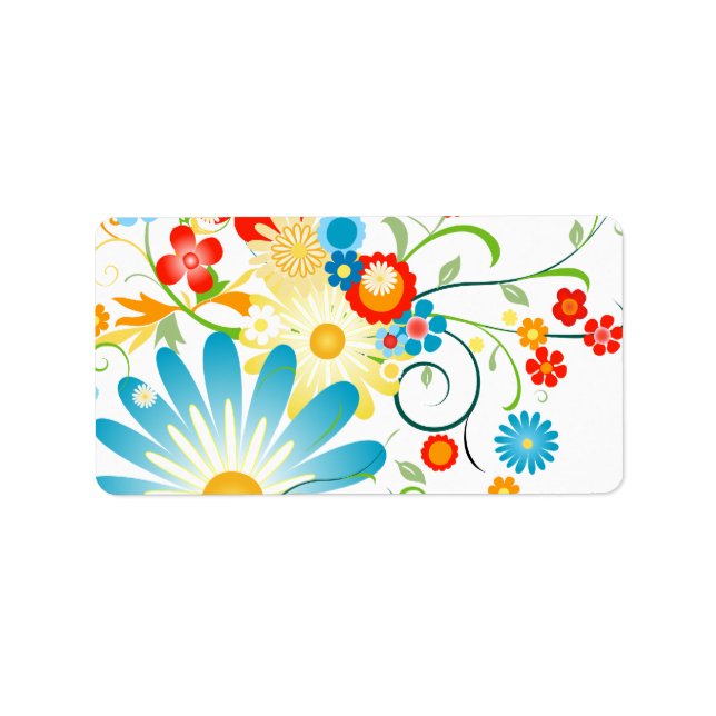 Étiquette Explosion florale de couleur (Devant)