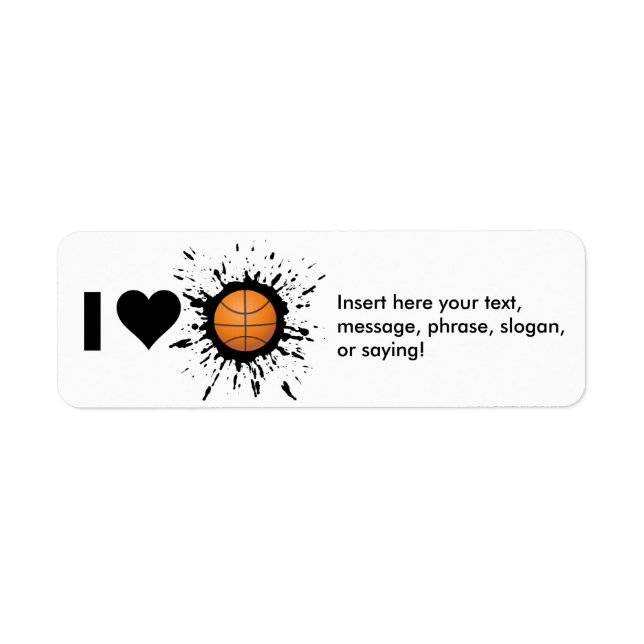 Étiquette Explosive I Love Basketball (Devant)