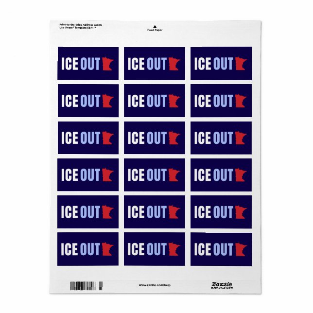 Étiquette Expulser l'ICE Anti Trump (Feuille entière)