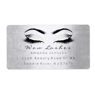 Étiquette Extension de maquillage de Parties scintillant gri