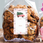 Étiquette Fa La La Christmas Tree Van Vintage Rose<br><div class="desc">Célébrez la saison des fêtes magiques et festives avec nos vacances personnalisées à et de sticker gif étiquettes. Notre design de vacances vintage comprend une jolie fourgonnette rétro rose ceint portant un arbre de Noël. Les mots fa la la sont écrits à la main. Customiser avec monogramme familial. Toutes les...</div>
