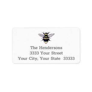 Étiquette Facile à lire Vintage Bumble Bee Adresse de retour
