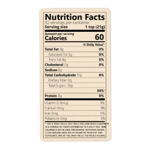 Étiquette Facteurs nutritifs génériques Modèle Produit alime