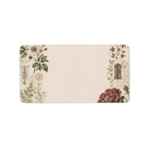 Étiquette Faire-part de mariage botanique Renaissance
