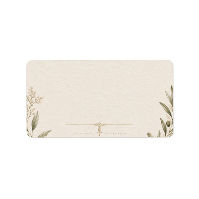 Étiquette Faire-part de mariage botanique – Romantique  (Devant)