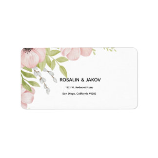 Étiquette Faire-part de mariage floral Boho Blush