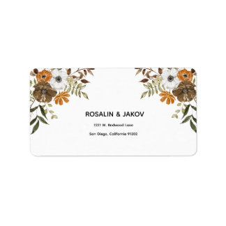 Étiquette Faire-part de mariage floral Boho Blush
