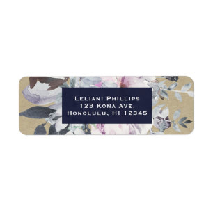Étiquette Faire-part de mariage kraft marine Glam Floral Rus