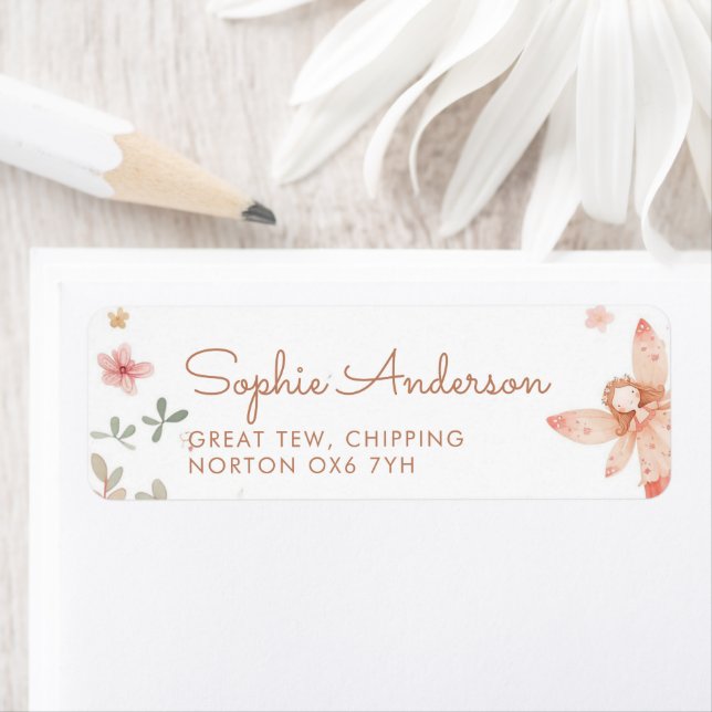 Étiquette Fairy First Girl 1st Birthday Party (En situation)