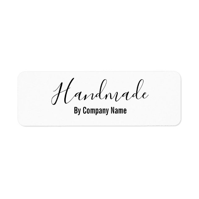 Étiquette Fait main en élégante écriture cursive par Nom de  (Devant)