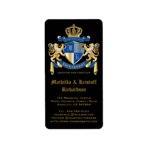 Étiquette Faites votre propre manteau de l'emblème bleu de