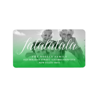 Étiquette Falalalala Script Fun Holiday Photo Return