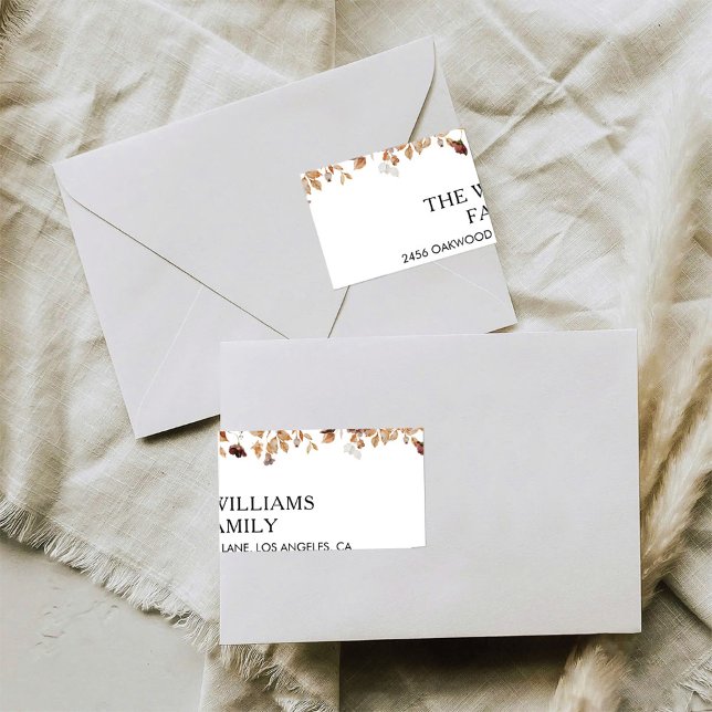 Étiquette Fall Leaves Thanksgiving Return Address Label (Créateur téléchargé)