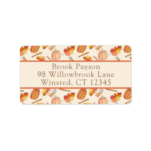 Étiquette Fall Pumpkin Spice Return Address Label