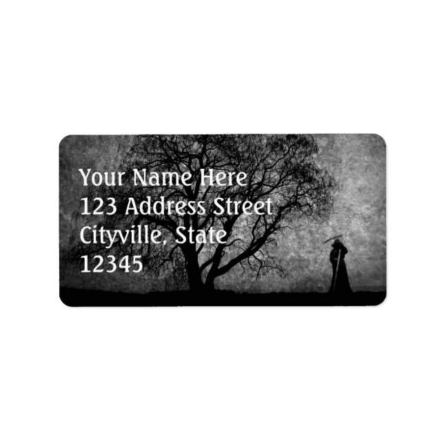 Étiquette Falln Grim Reaper Frontières Art Original Entre (Devant)