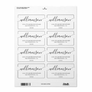 Étiquette Famille Adresse de Retour de Style Minimaliste
