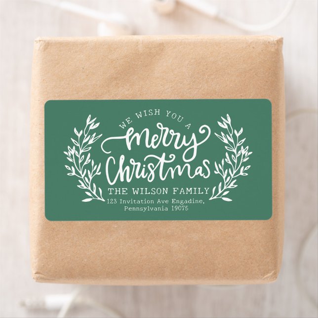 Étiquette Famille de calligraphie verte (Créateur téléchargé)