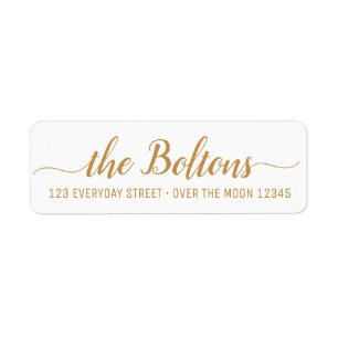 Étiquette Family Name Custom Calligraphy Modern Font Elegant