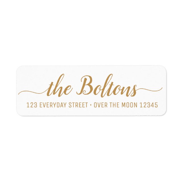 Étiquette Family Name Custom Calligraphy Modern Font Elegant (Devant)